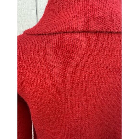 Adrienne Vittadini Red Wool Blend Faux Jewel Button Cardigan/Wrap Sweater Sz XS‎ - Picture 5 of 13